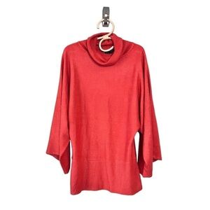 BCBGMAXAZRIA Orange Turtleneck Wide Sleeve Pullover Slouchy Sweater